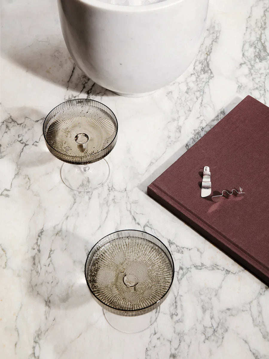 Champagne Saucers (set of 2) Smoked Grey