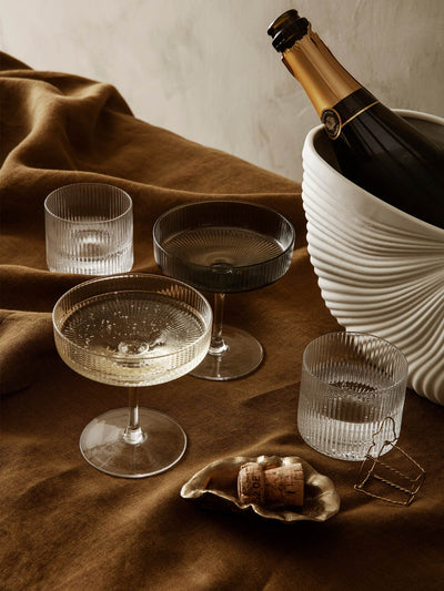 Champagne Saucers (set of 2) Smoked Grey