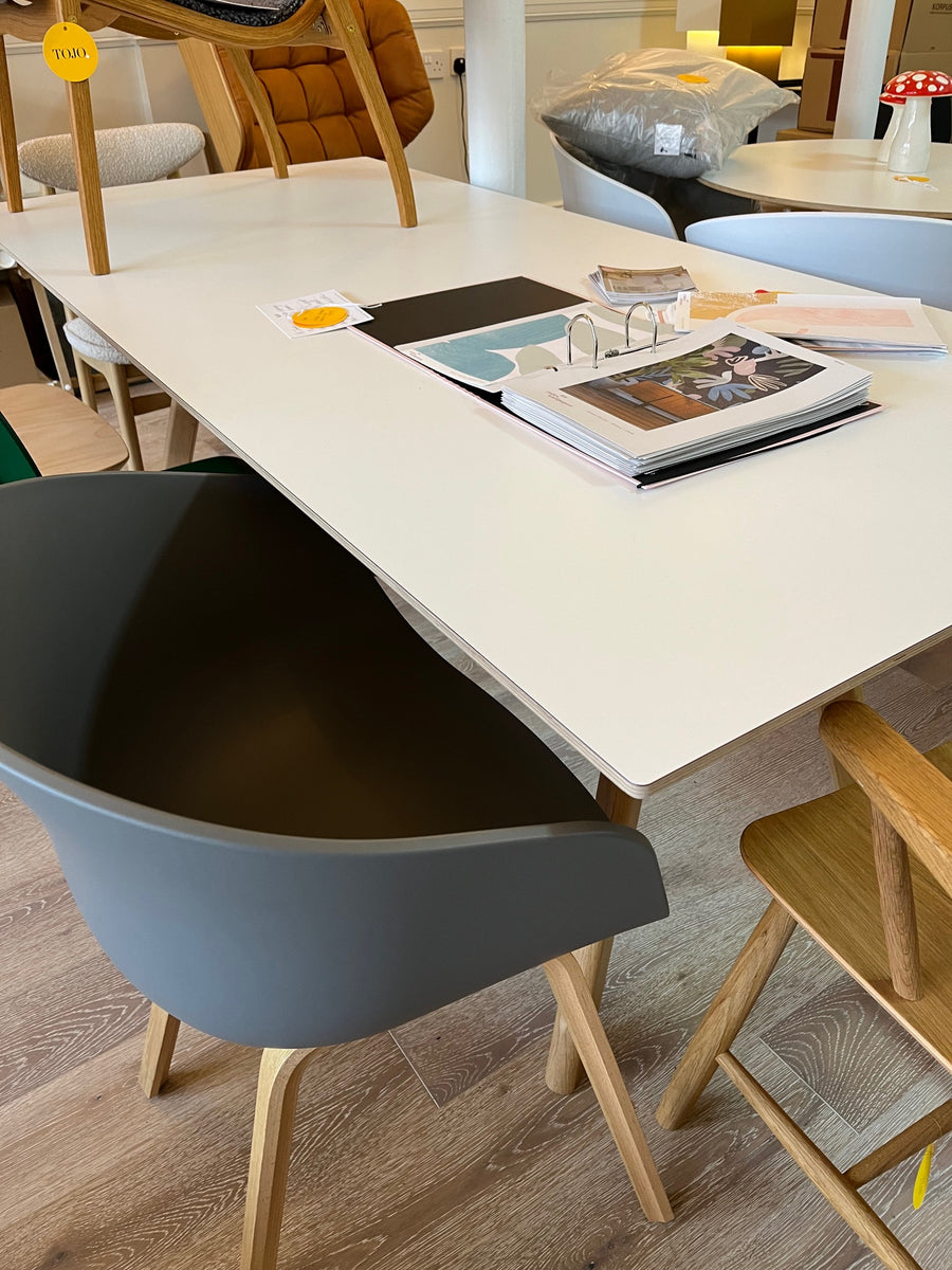CPH 30 Table White Laminate/ Oak - SALE Ex Display