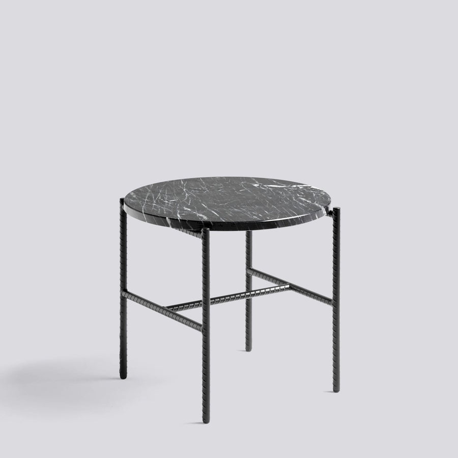 Rebar Round Side Table Marble