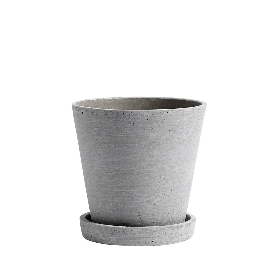 Flowerpot with Saucer Medium Grey