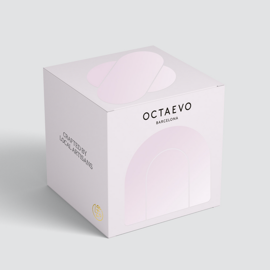 Candle Sculpture Templo Pale Rose