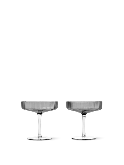 Champagne Saucers (set of 2) Smoked Grey