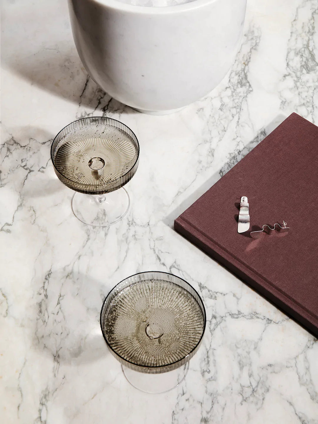 Champagne Saucers (set of 2) Smoked Grey