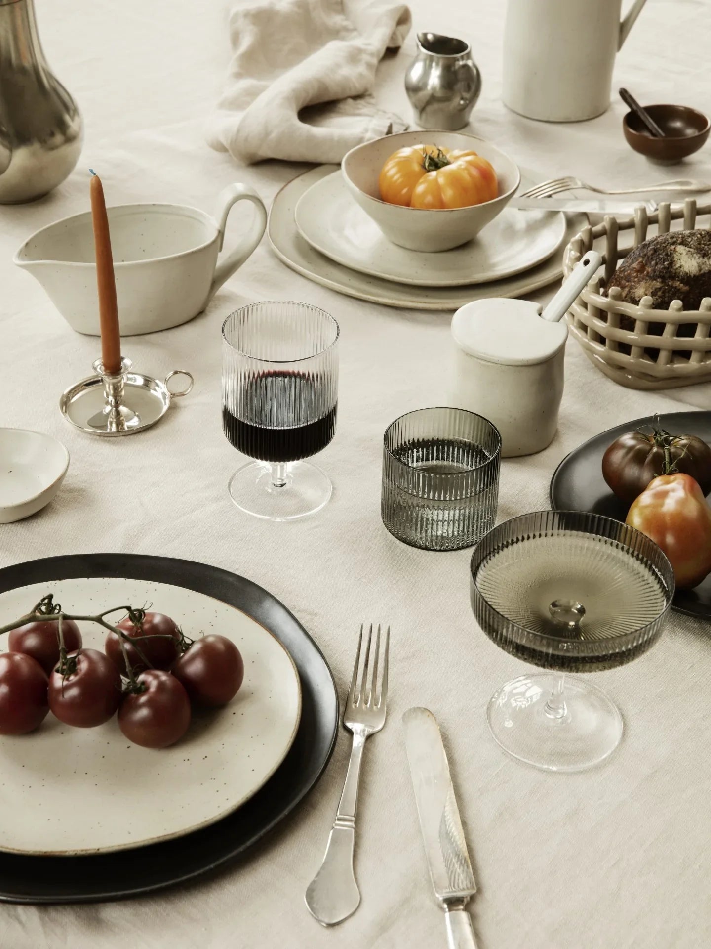 Champagne Saucers (set of 2) Smoked Grey