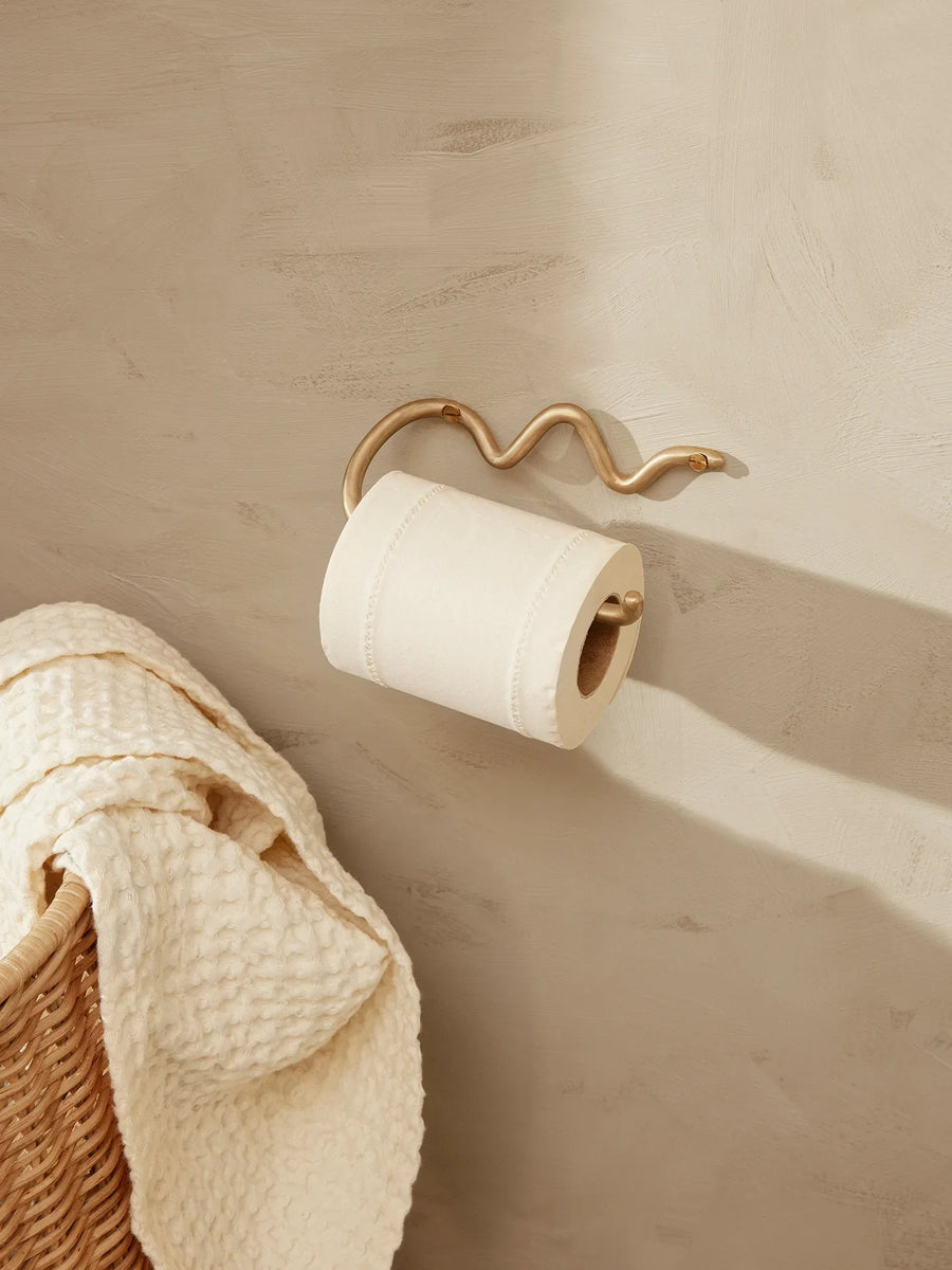 Curved Toilet Paper Holder - Brass