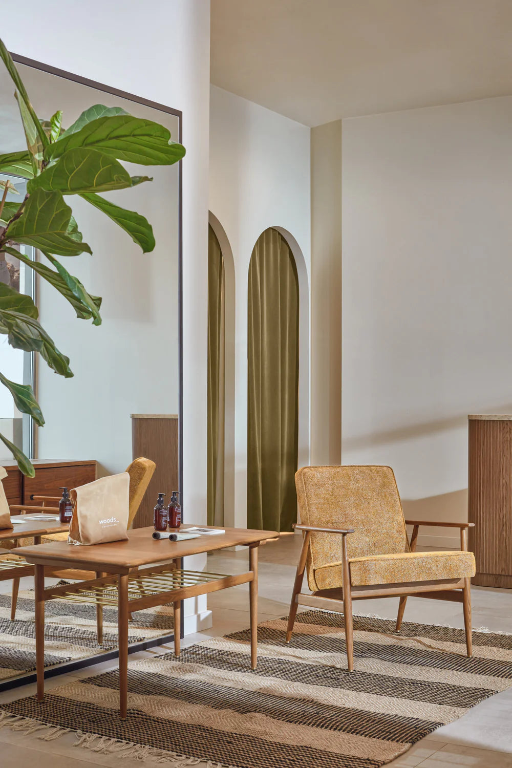 Fox Lounge Chair - in Marble Mustard Fabric