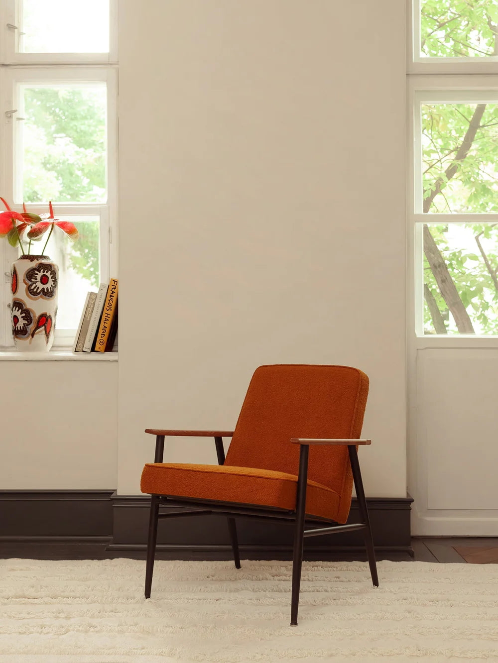 Fox Metal Lounge Chair - in Boucle Sierra Fabric