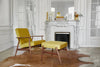 Fox Lounge Chair - in Shine Velvet Mustard Fabric