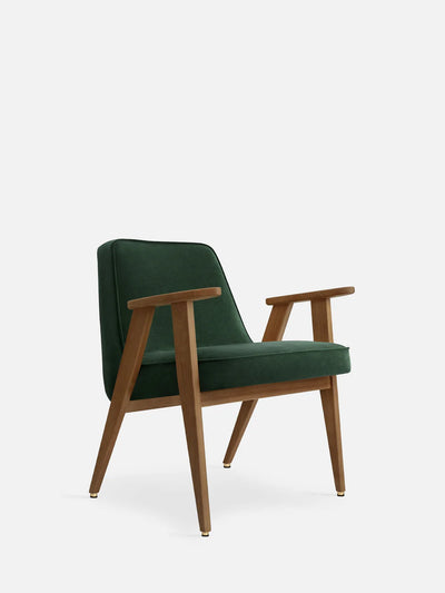 366 Armchair - in Velvet Bottle Green Fabric