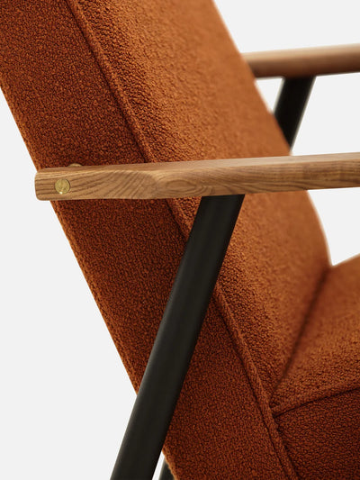 Fox Metal Lounge Chair - in Boucle Fabric
