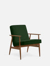 Fox Lounge Chair - in Velvet Bottle Green Fabric