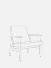 Fox Lounge Chair - in Velvet Indigo Fabric