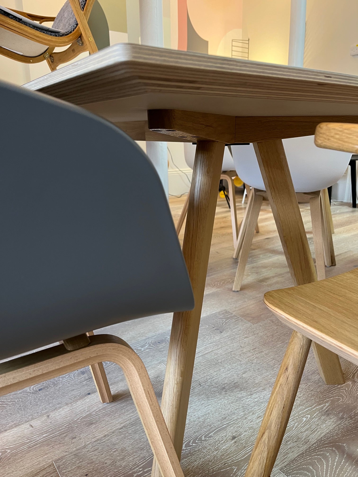 CPH 30 Table White Laminate/ Oak - SALE Ex Display