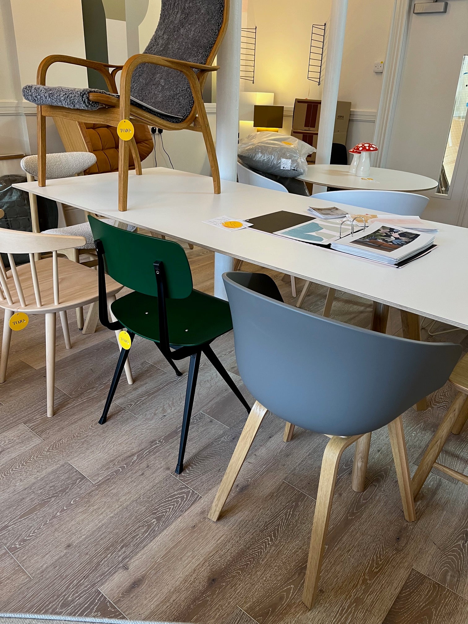 CPH 30 Table White Laminate/ Oak - SALE Ex Display