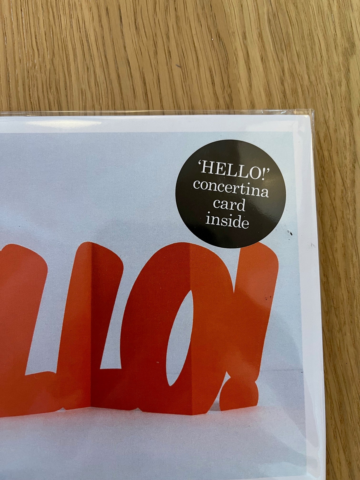 Hello! free standing typographic card