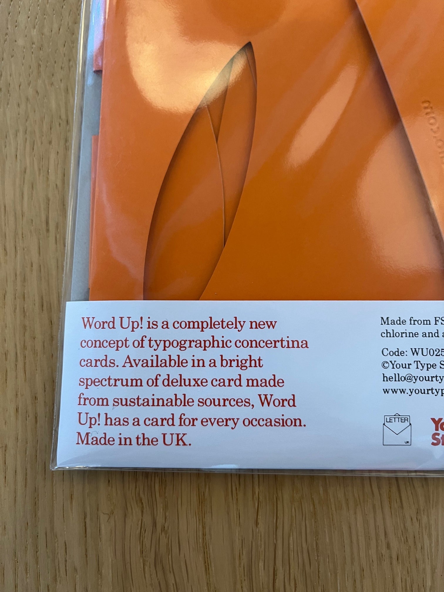 Hello! free standing typographic card