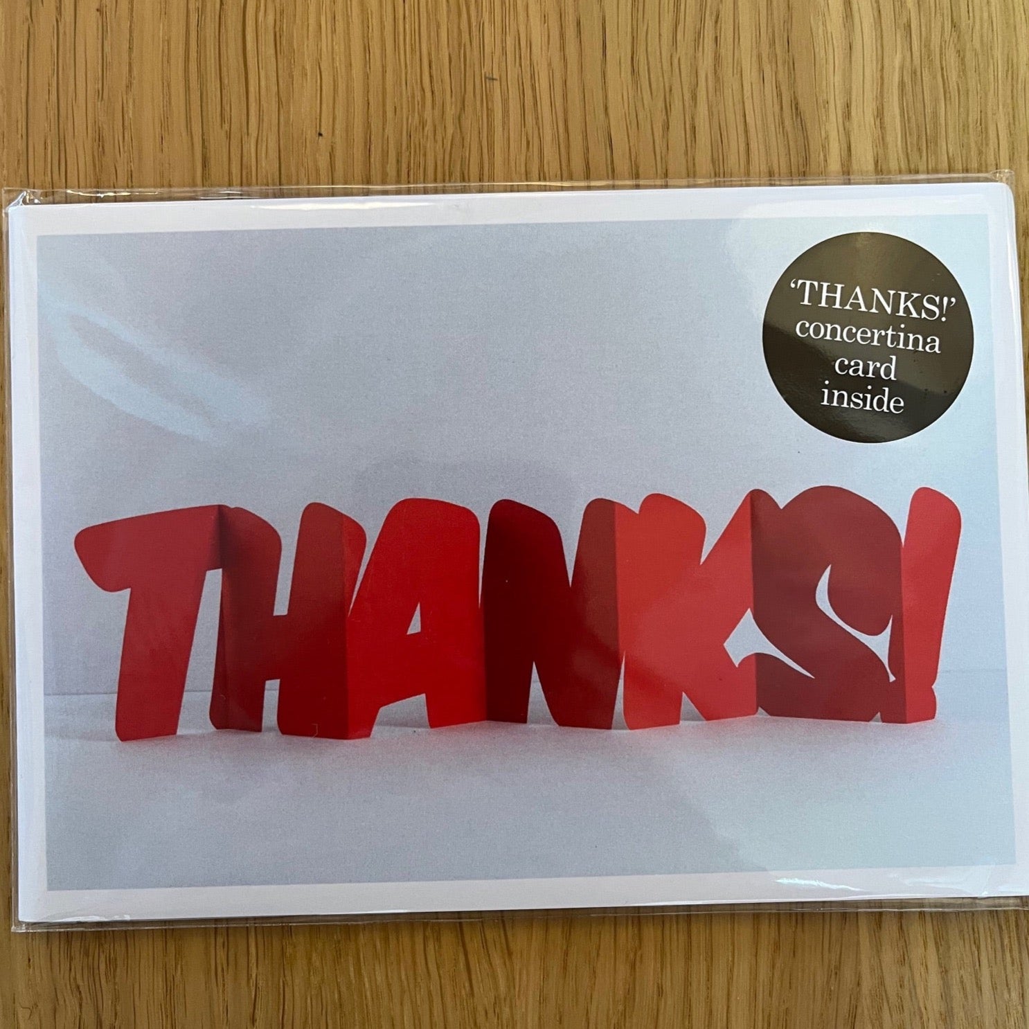 Thanks! free standing typographic card