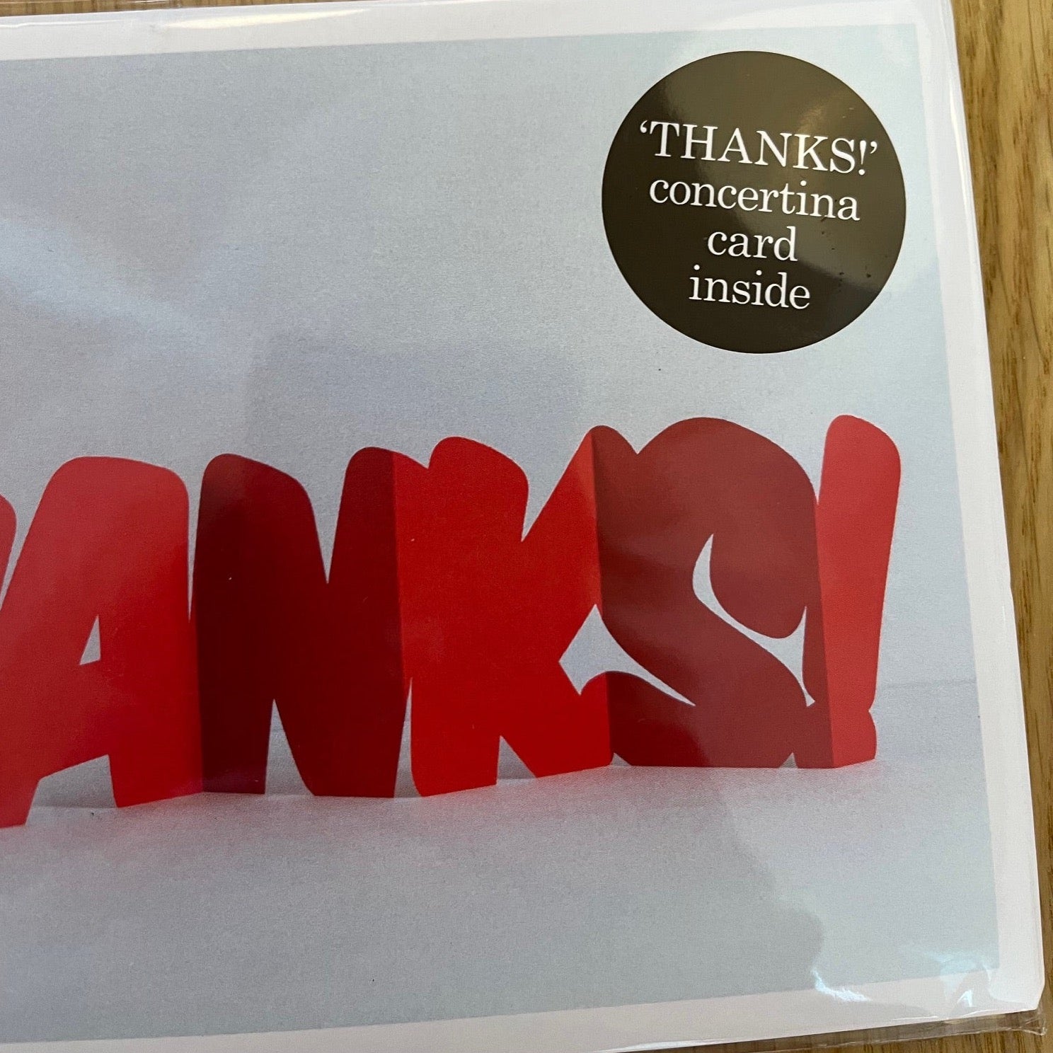 Thanks! free standing typographic card