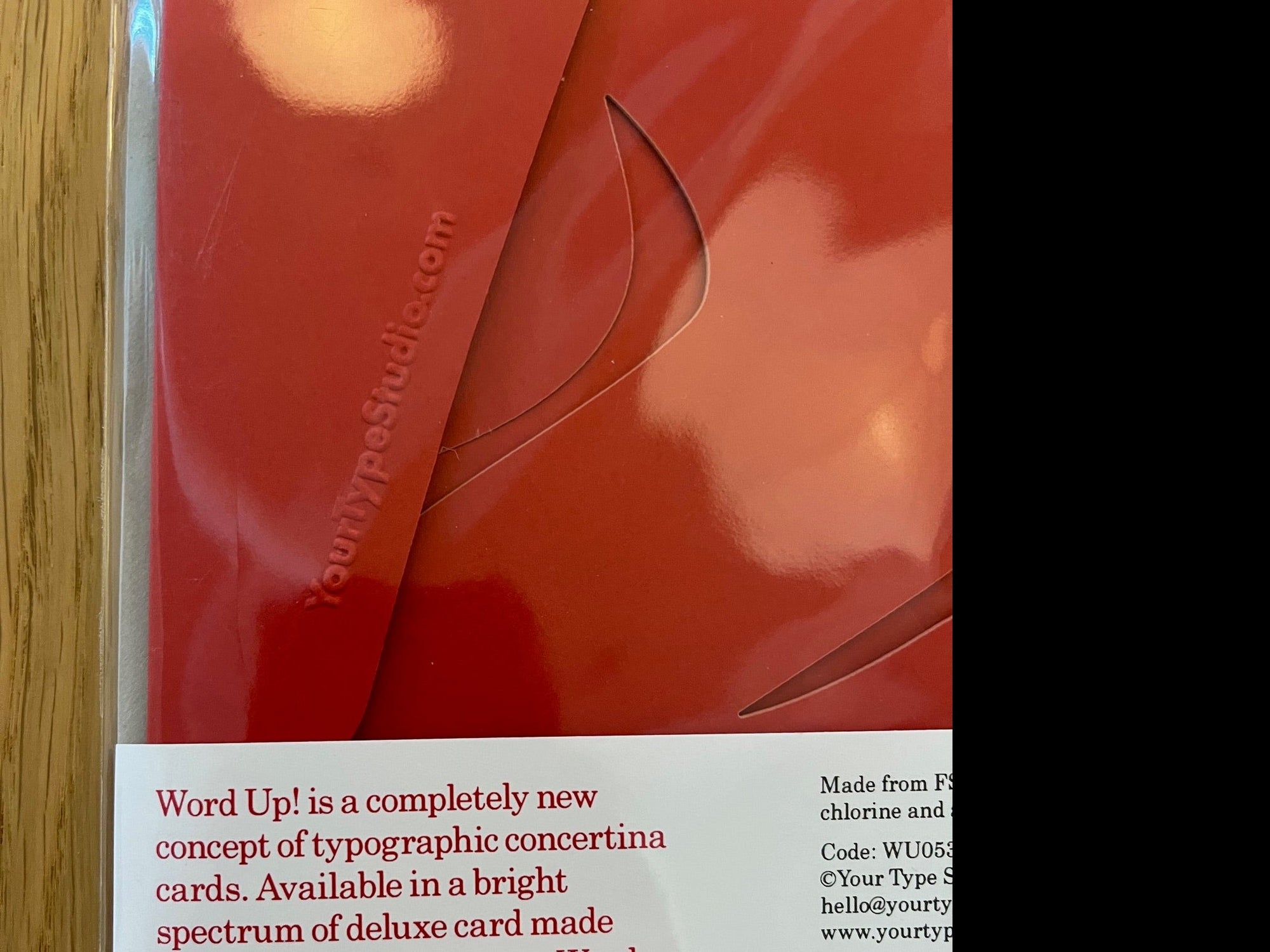 Thanks! free standing typographic card