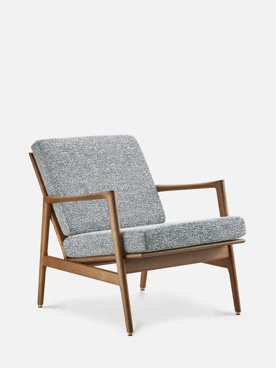 Stefan Lounge Chair - in Braid Blue Fabric