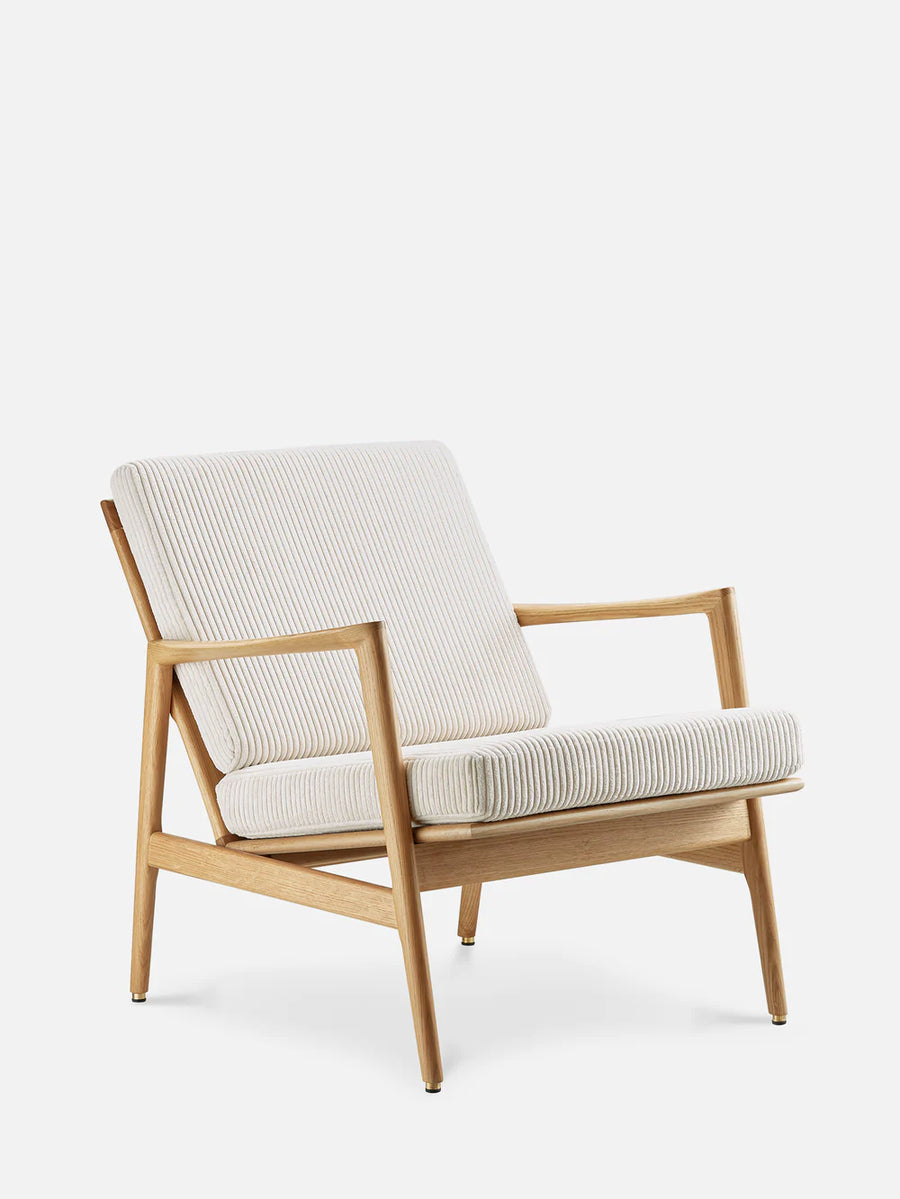 Stefan Lounge Chair - in Cord Creme Fabric