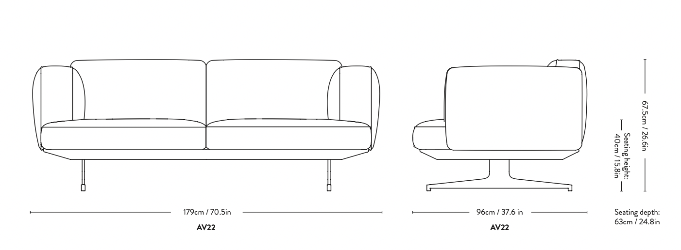 Inland AV22 Sofa 2 Seater