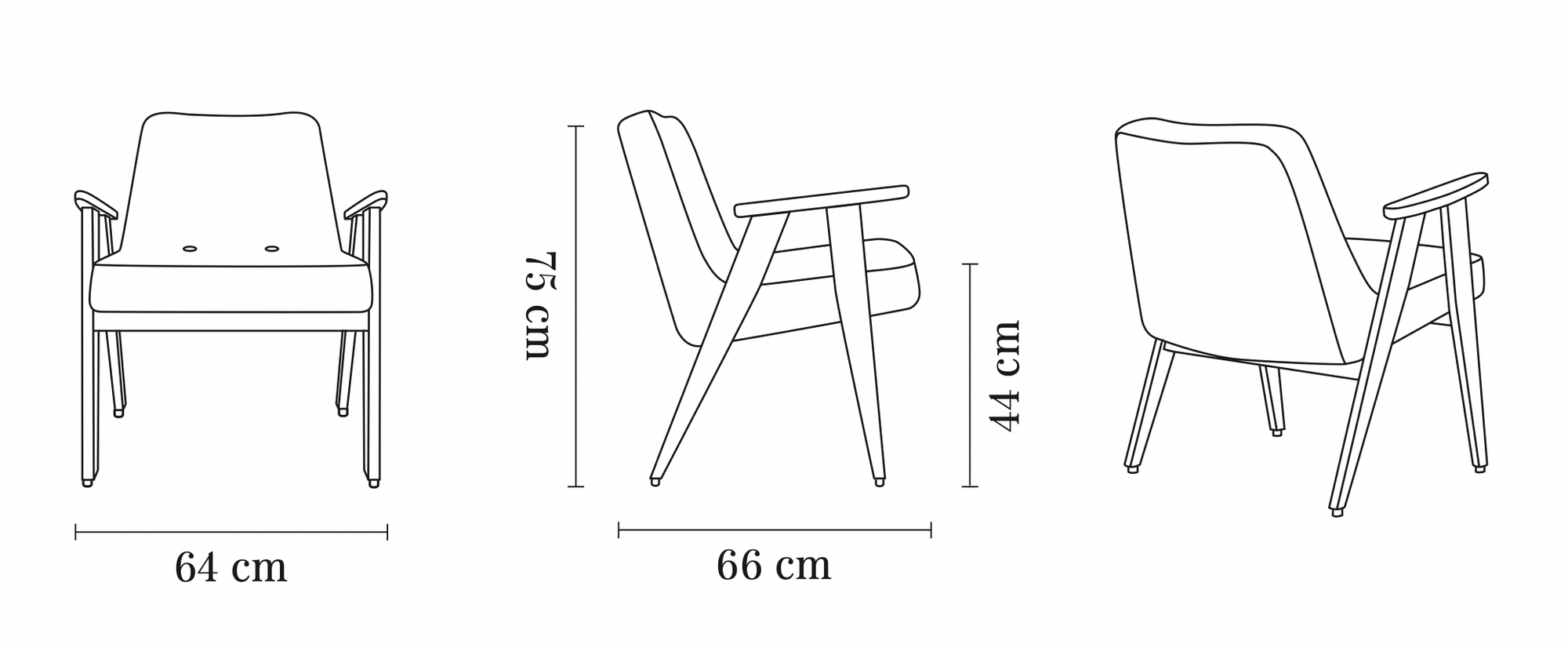 366 Armchair - in Boucle Creme Fabric