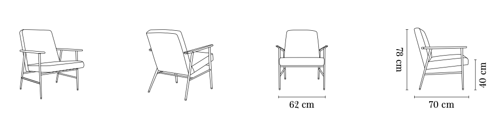 Fox Metal Lounge Chair - in Boucle Fabric