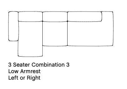 Mags Soft 3 Seater Combination 3 Low armrest LEFT