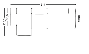 Mags Soft 3 Seater Combination 3 Low armrest LEFT
