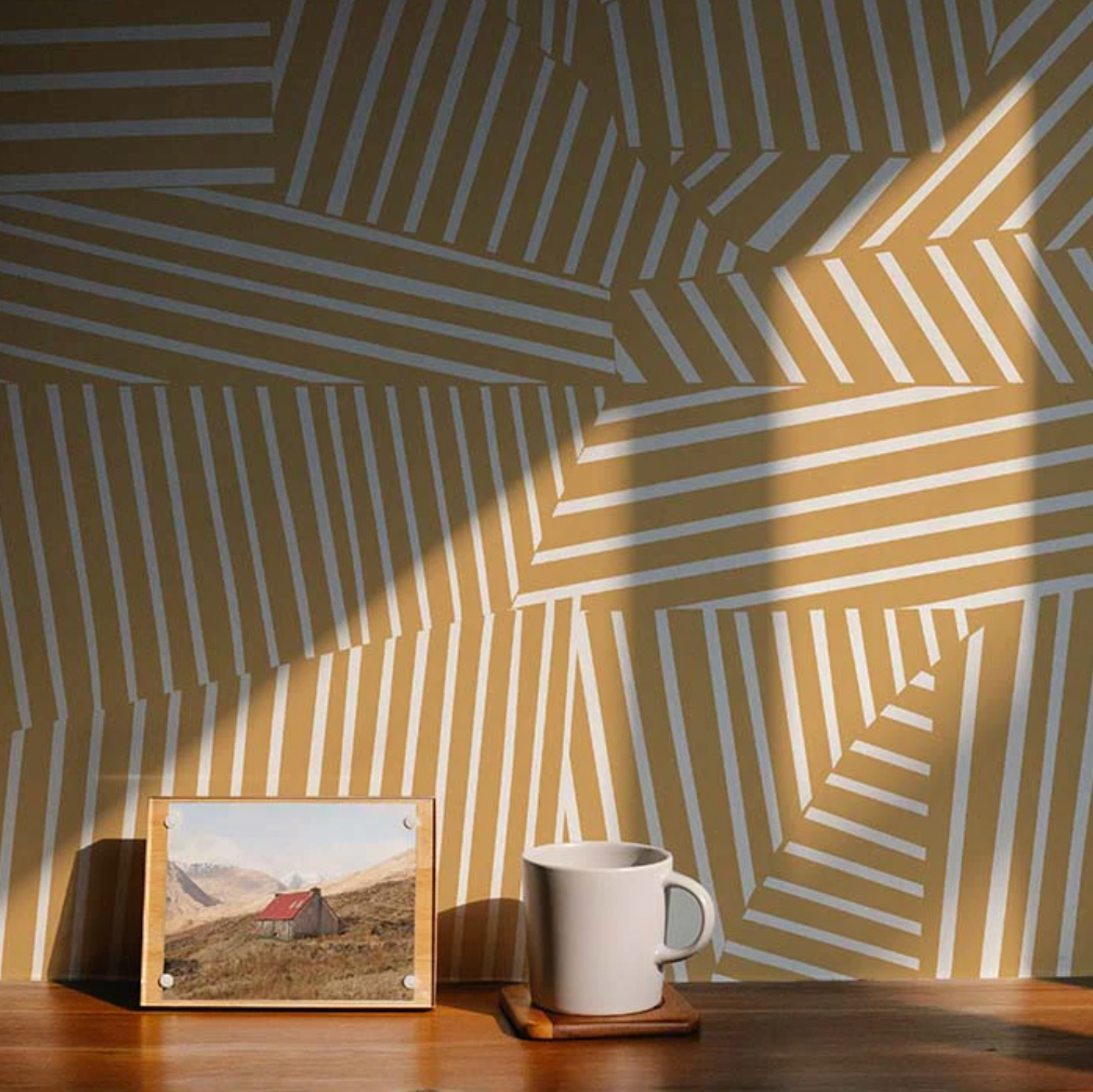 No Rules Aerial Wallpaper in Patina