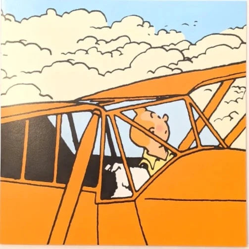 Tintin Greeting Card - Aeroplane Clouds