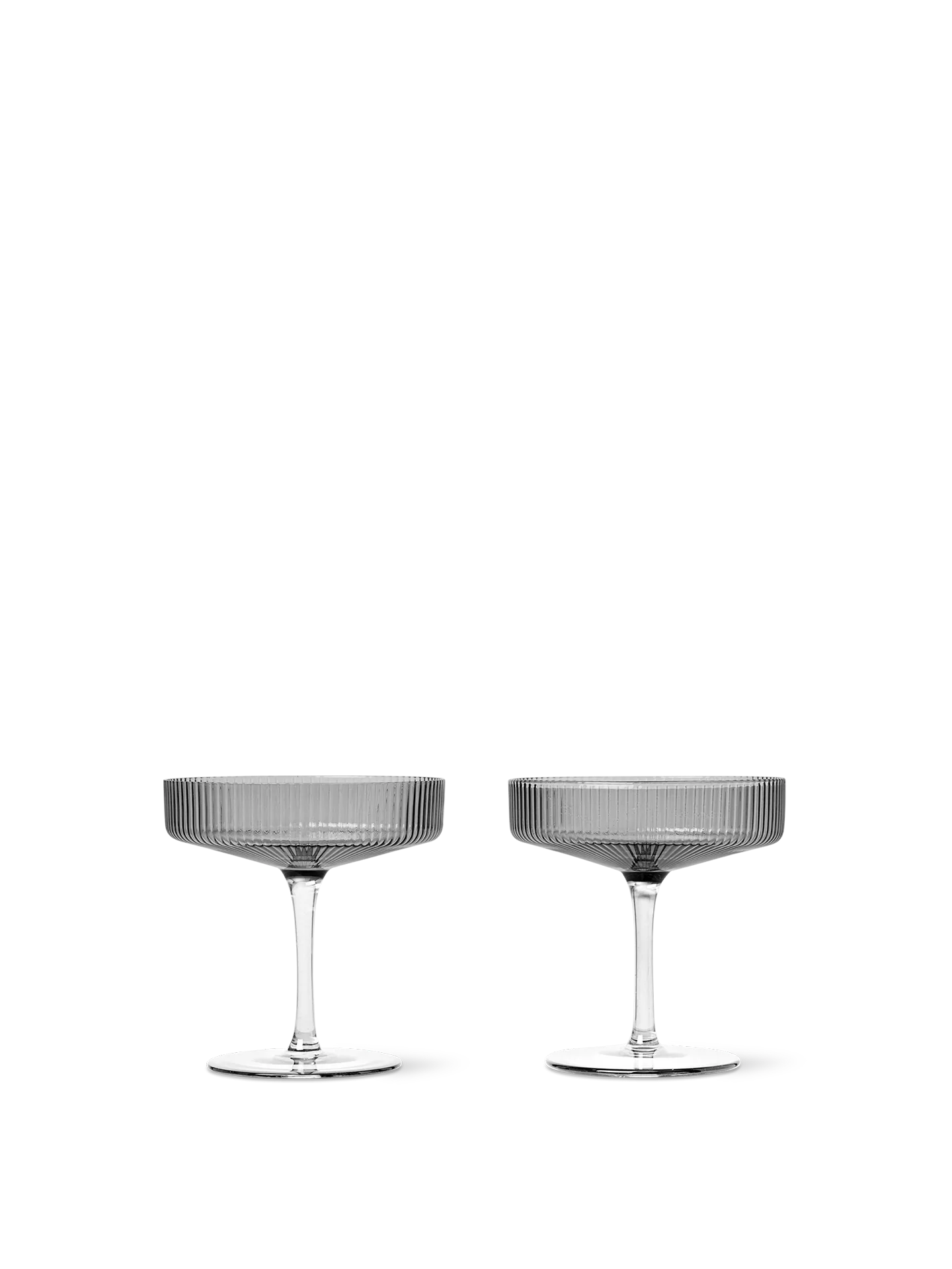 Ripple Champagne Saucers (set of 2) Smoked Grey