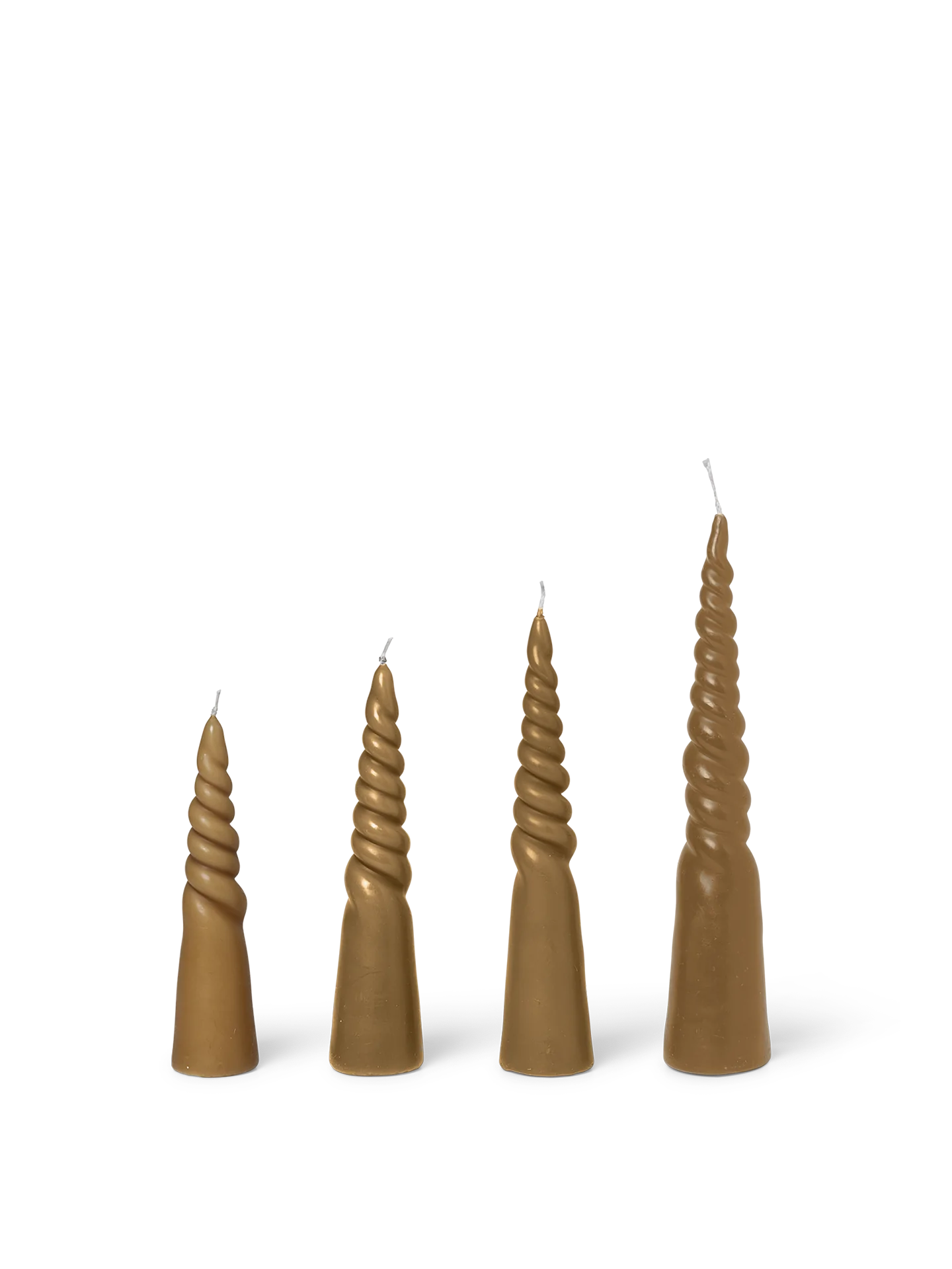 Twisted Candles - Set of 4 Straw