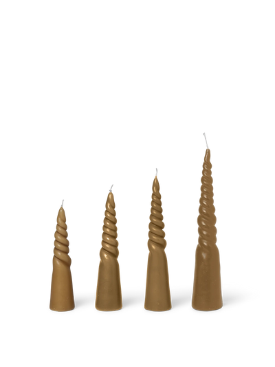 Twisted Candles - Set of 4 Straw