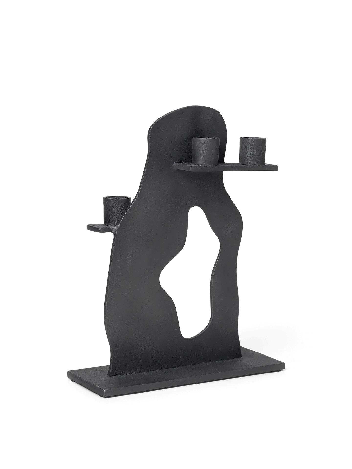 Erode Candle Holder Black Aluminium