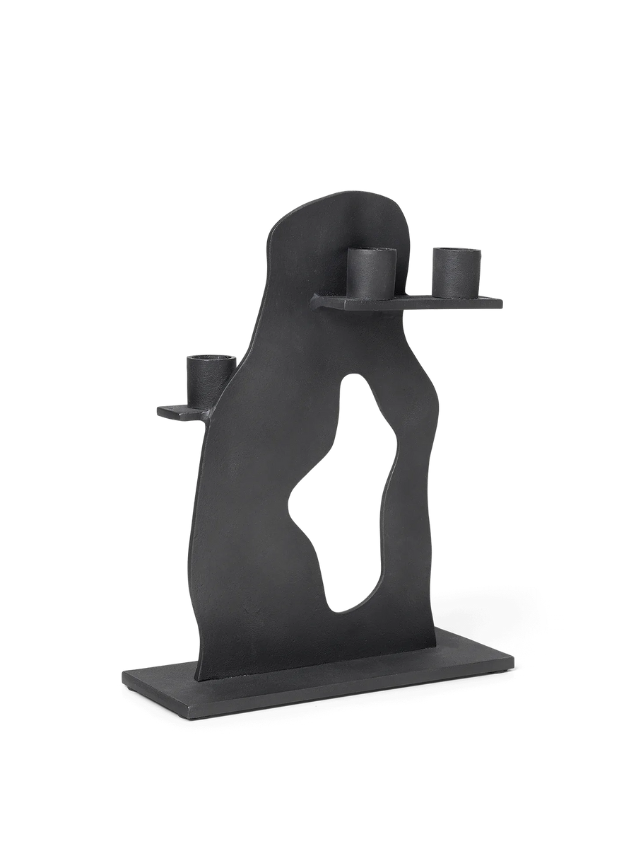 Erode Candle Holder Black Aluminium