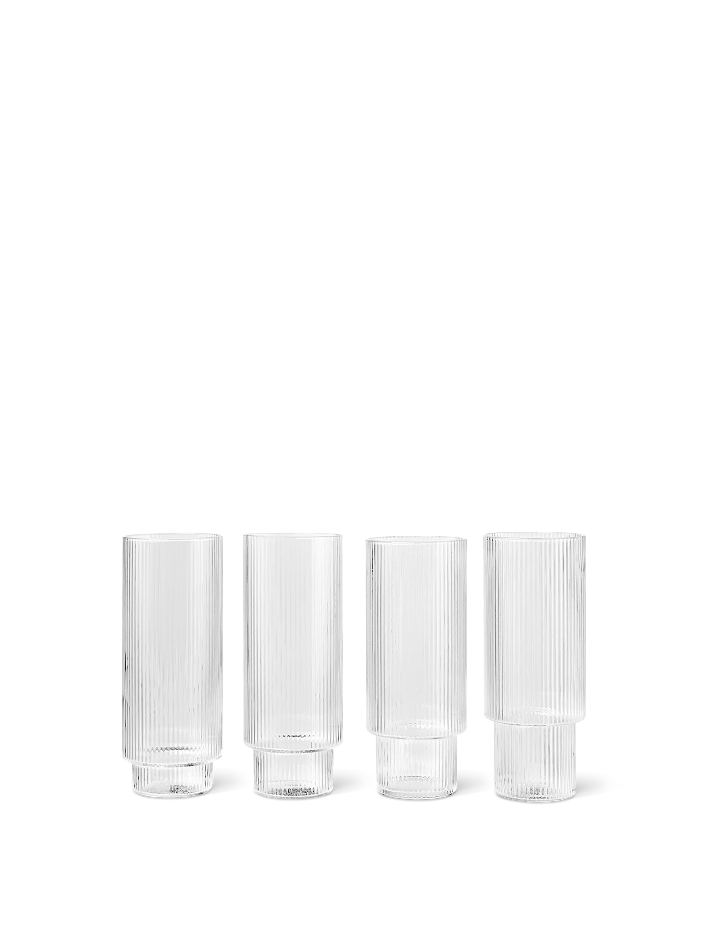 Ripple Long Drink Glasses (Set of 4) Clear
