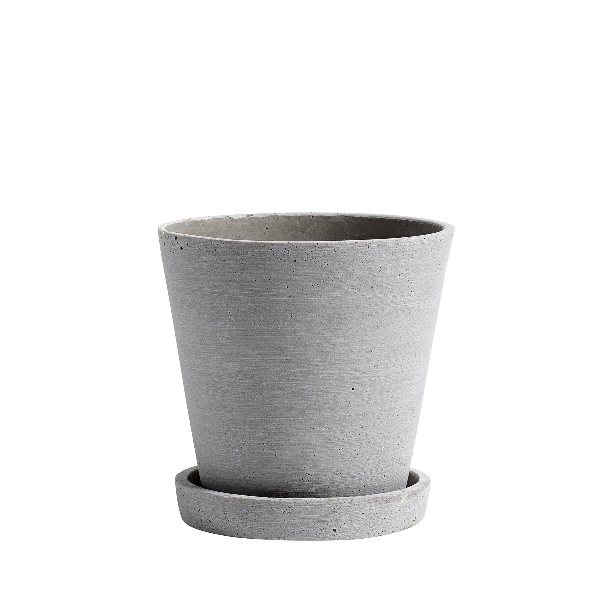 Flowerpot with Saucer Medium Grey