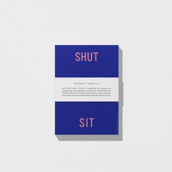 Playtype Postcard Block Shut Up Sit Down