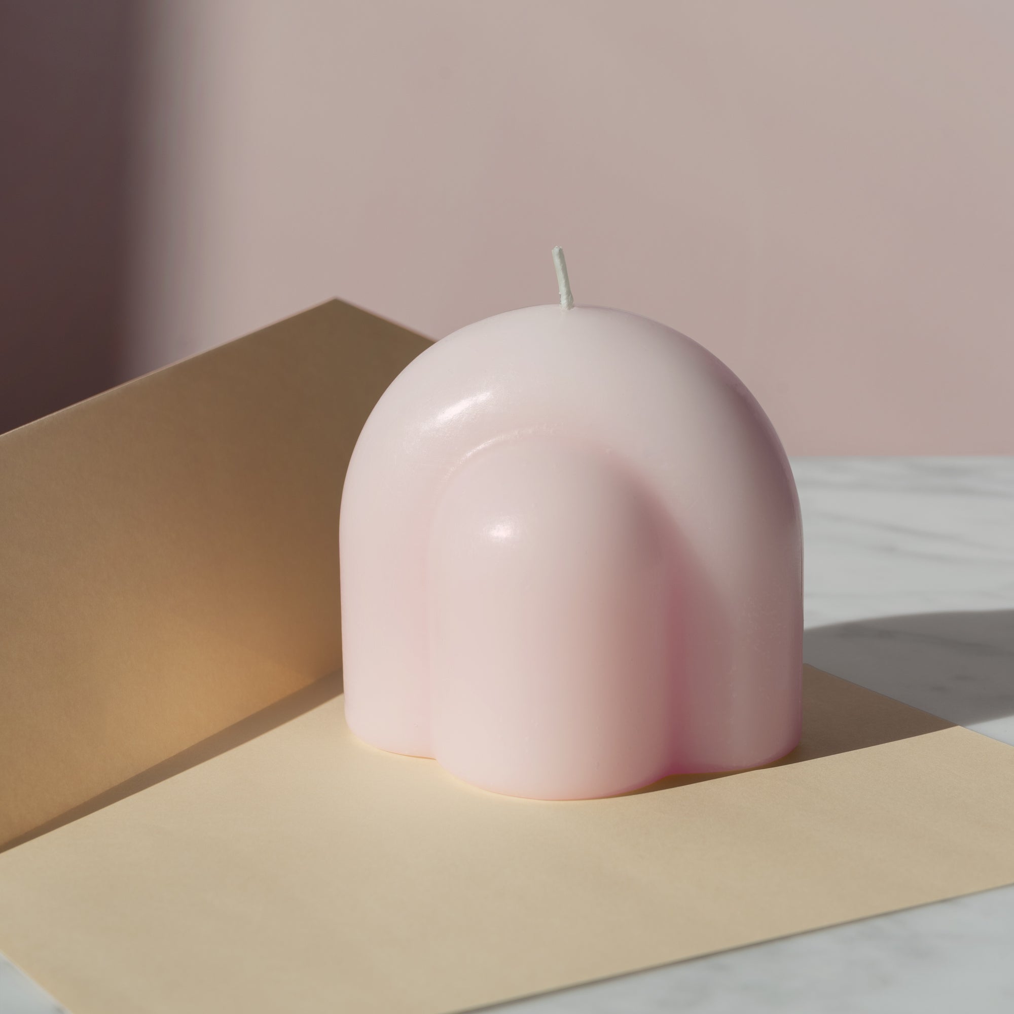 Candle Sculpture Templo Pale Rose