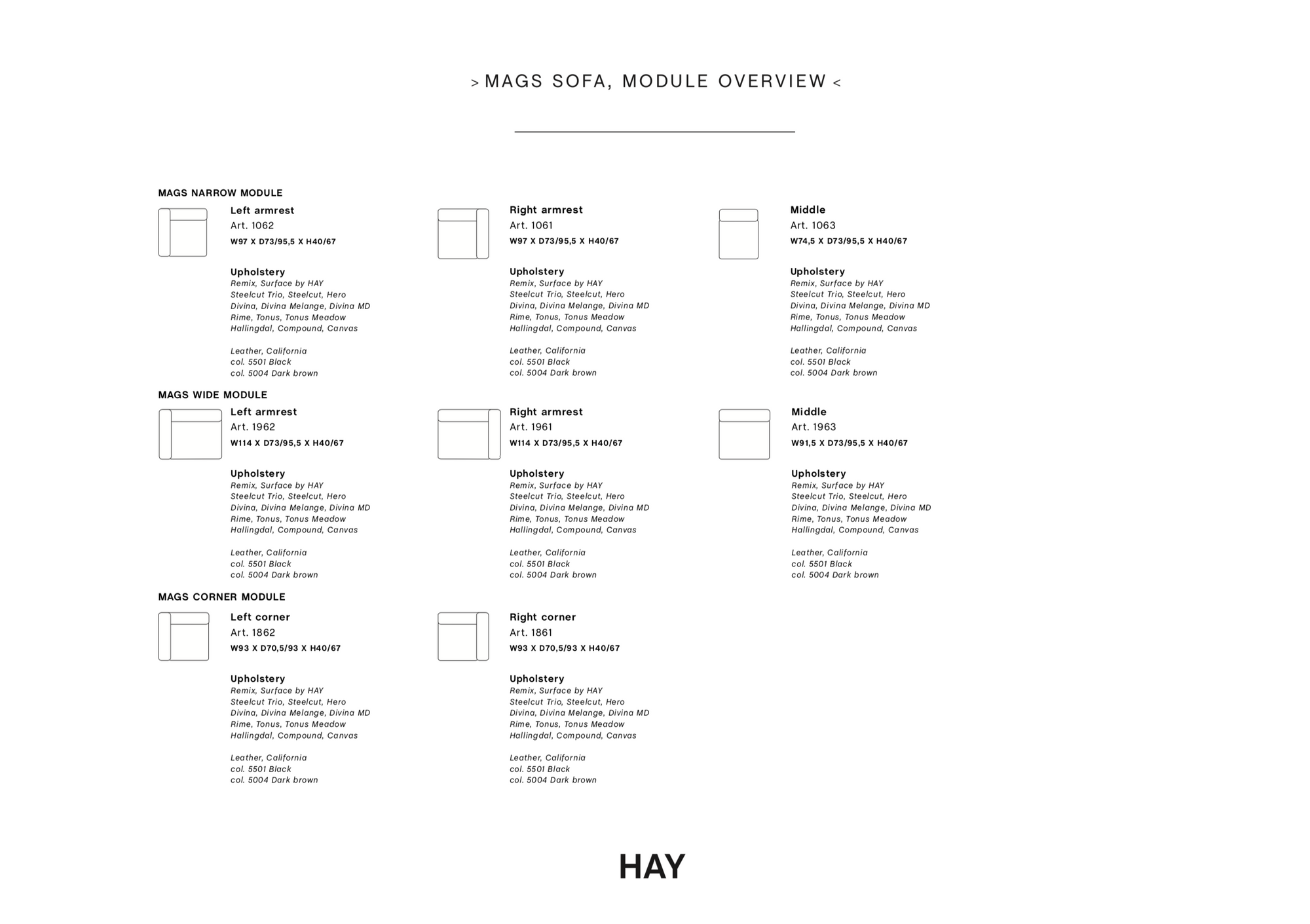 Mags Sofa Module 1061 / Narrow Right End