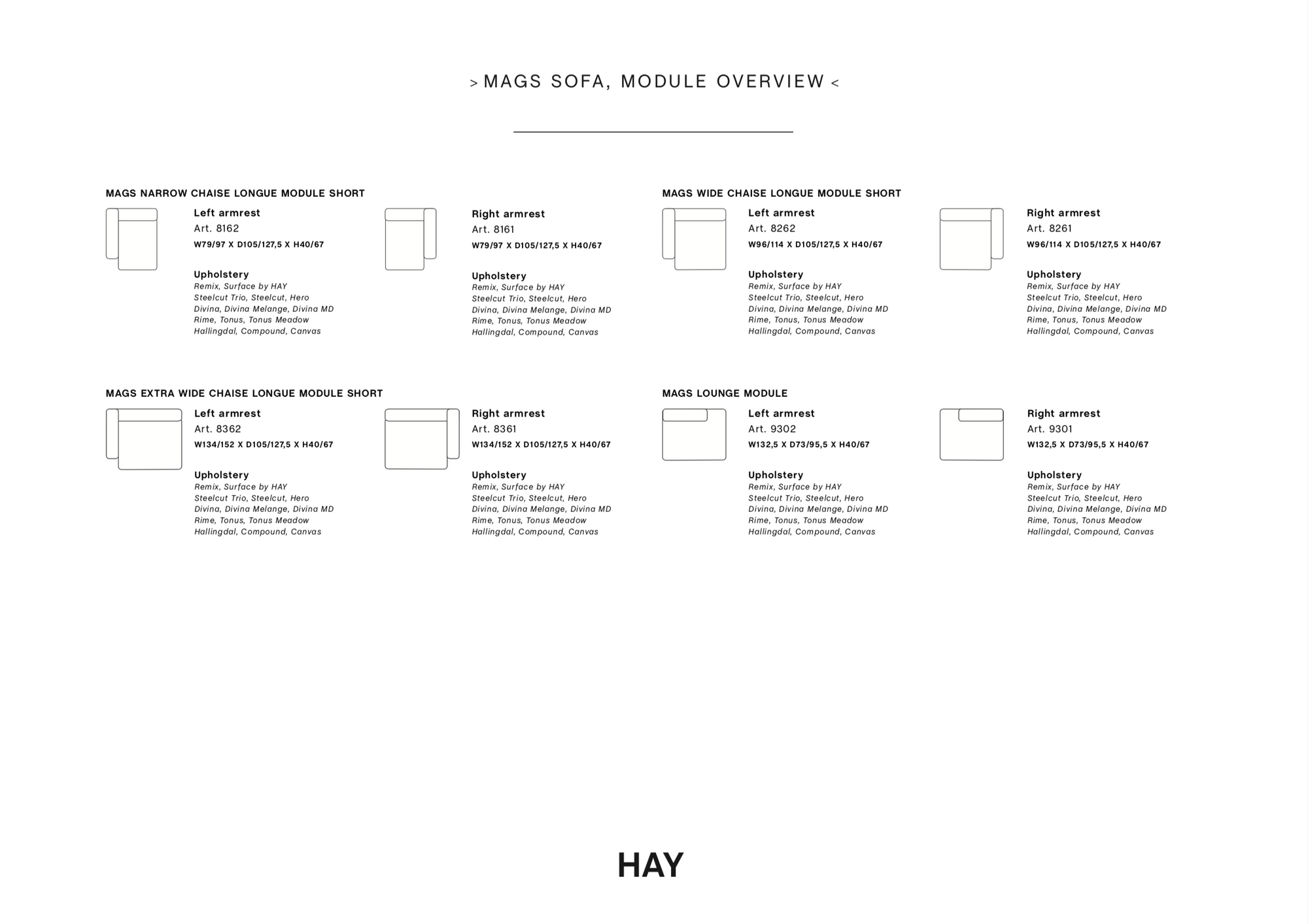 Mags Sofa Module 1061 / Narrow Right End