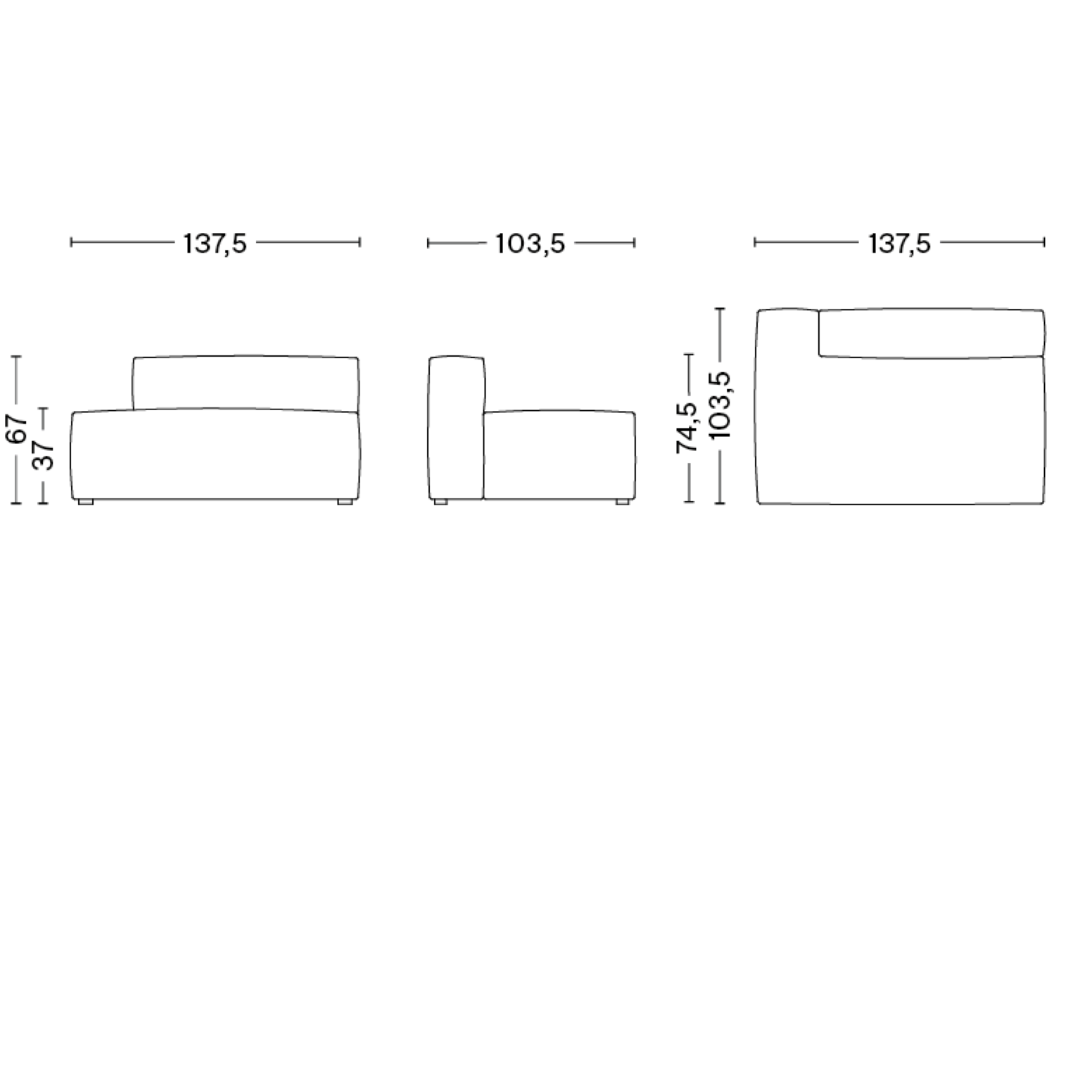 Mags Soft Module S9301 / Lounge / Right End