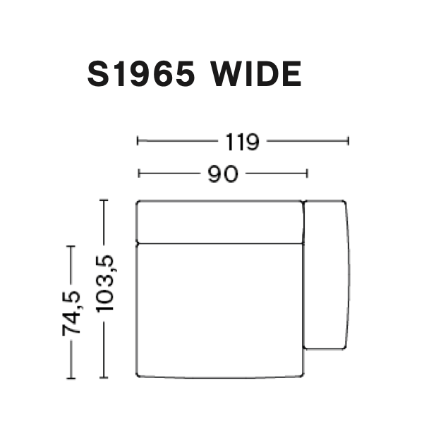 Mags Soft Module S1965 Low Armrest /  Wide Right End