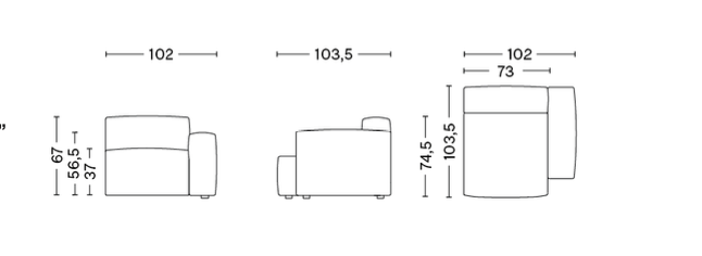 Mags Soft S1065 Low Armrest / Narrow Right End