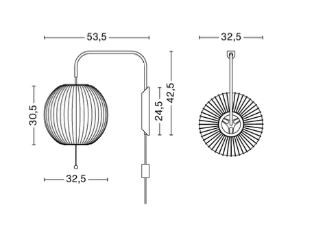 Nelson Ball Wall Sconce Cabled / S