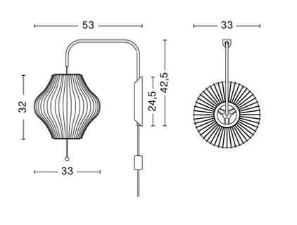 Nelson Pear Wall Sconce Cabled / S