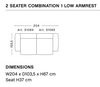 Mags Soft 2 Seater Combination 1 Low Armrest